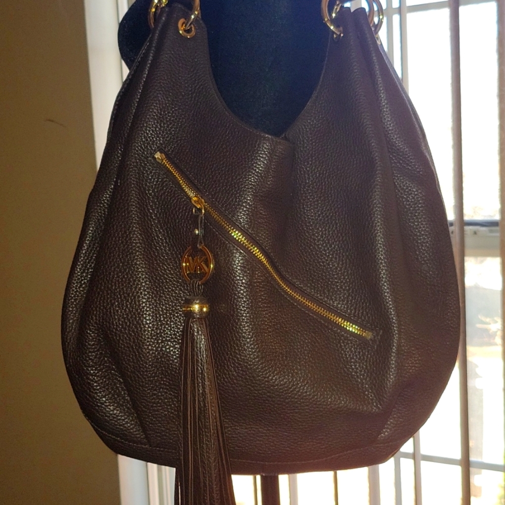 Micheal Kors dark brown leather bag